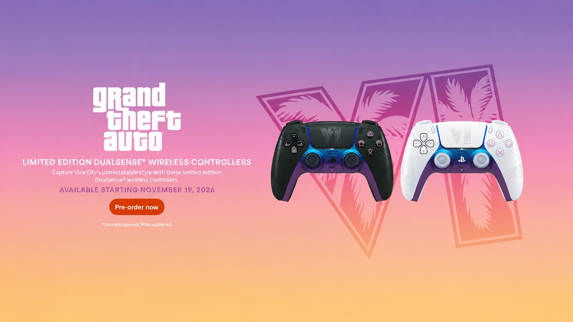 GTA VI limited-edition DualSense-controllers combineren daglicht en neonontwerpen